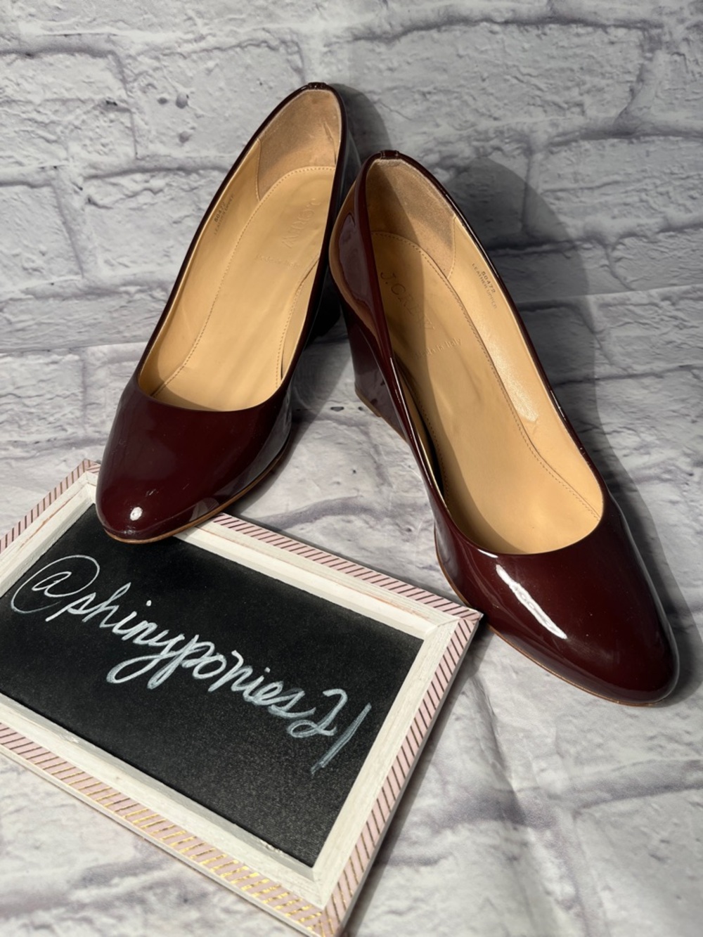 J. Crew Women's Patent Leather Pumps in Deep Burgundy